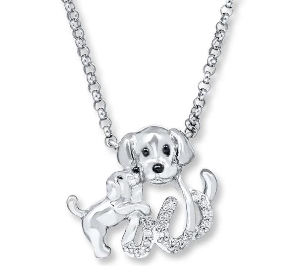 dog and pup necklace kay